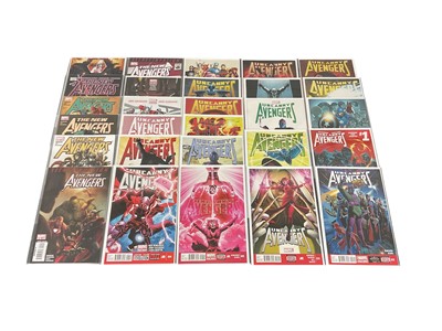 Lot 2885 - One box of modern comics to include Marvel (The New Avengers, Young Avengers, Uncanny Avengers, Avengers World, Avengers Vs X-Men) DC Comics (Azrael and Batgirl) . Mostly bagged and boarded in v...
