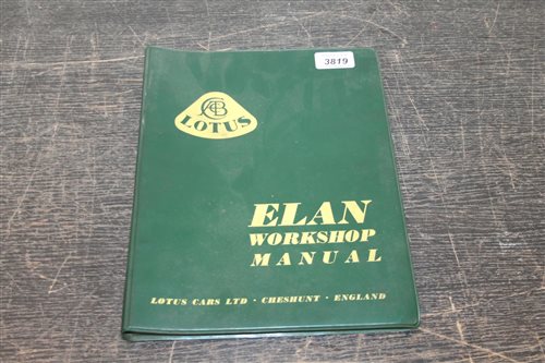 Lot 3819 - Lotus Elan workshop manual with original
