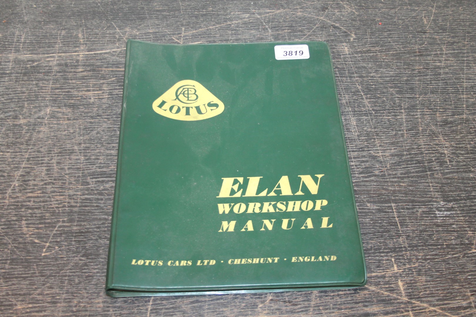 Lot 3819 - Lotus Elan workshop manual with original