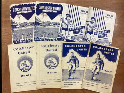 Lot 1246 - Football programmes selection of Colchester United including good range of 1950s seasons plus others Chelsea, Norwich etc.