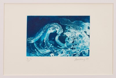 Lot 1182 - *Maggi Hambling (b. 1945) etching and aquatint, Wave, signed and dated '09, numbered 9/20 I, 10cm x 17cm, glazed frame