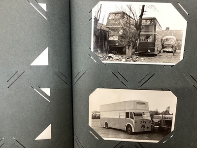 Lot 1174 - Album of 1940s and later bus and coaches photographs RPs postcard size, approx 98