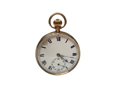Lot 173 - 1920s 9ct gold cased pocket watch