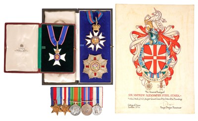 Lot 1 - Fine Diplomatic Order and medal group awarded to Sir Andrew Stark KCMG, CVO, (1916-2006)