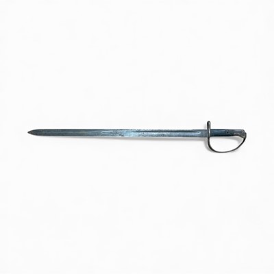 Lot 838 - Victorian British 1879 pattern Martini Henry Artillery sawback sword bayonet with knuckle-bow.