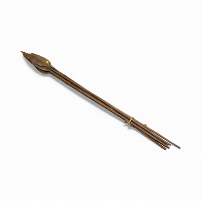 Lot 831 - Group of seven Zulu war spears on wooden shafts.