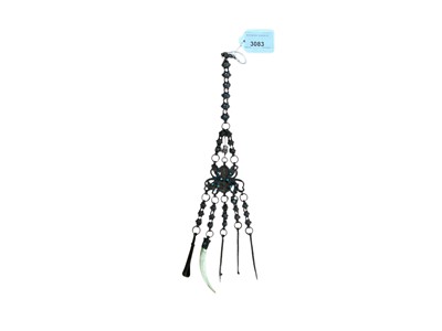 Lot 3083 - Antique Middle Eastern white metal chatelaine
