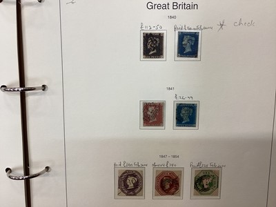 Lot 1190 - Stamps - G.B. collection in red album 1840 1d, black & 2d blue embossed issues, surface printed issues, seahorses to 10/- etc.