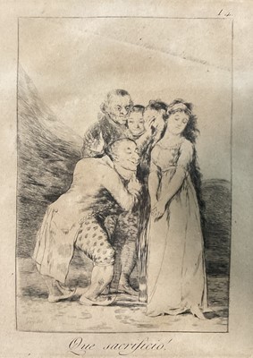 Lot 180 - Francesco de Goya (1746-1828) etching - Que Sacrificial, plate 14 from: Los Caprichos