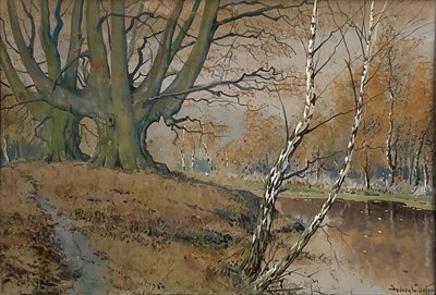 Lot 32 - Sydney Carter, 19th century watercolour, river scene, signed, 19cm x 28cm, glazed frame