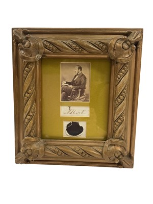 Lot 143 - H.R.H. Prince Albert framed signature, wax seal and period photograph