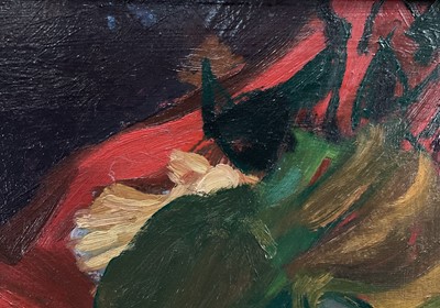 Lot 18 - Manner of Duncan Grant (1885-1978) oil on board, portrait of a woman, signed, 49cm x 39cm, framed