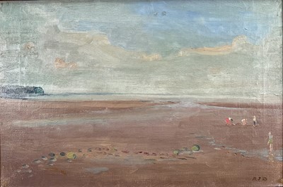 Lot 1 - Rodney Joseph Burn (1899-1984) oil on canvas, Sands at Bembridge, signed with initials, titled verso, 29cm x 44cm, framed
