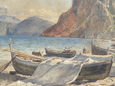 Lot 5 - John Callington Moore (1829-1880) watercolour, Capri 1860, signed titled and dated, 30cm x 50cm, glazed frame