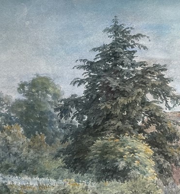 Lot 44 - English School, 20th century watercolour, children beside cottages, 34cm x 49cm, and another watercolour (2)