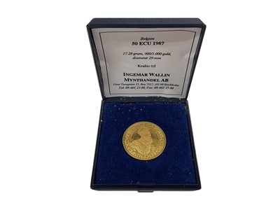 Lot 521 - Belgium - Gold 50 Ecu 1987 UNC
