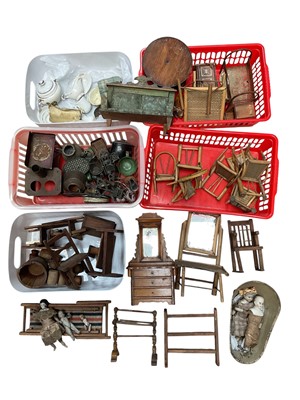 Lot 2008 - Group of mostly 1930s dolls house furniture and accessories