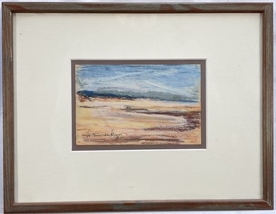 Lot 192 - Wyndham Lloyd (1909-1997) chalks, Holkham Sands, II, signed, 8 x 14cm, glazed frame, and two further works on paper by the same hand. (3)