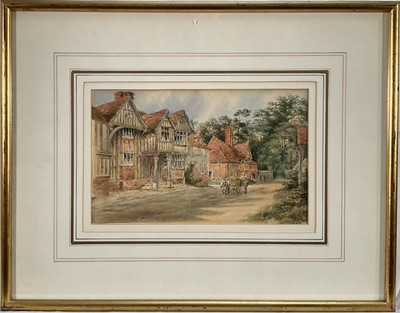 Lot 217 - Francis Philip Barraud (1824-1901) watercolour - cart in a country lane, signed, 13 x 21cm, glazed frame