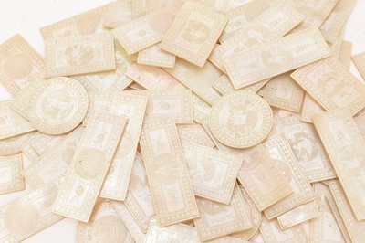 Lot 702 - Large collection of 19th century Chinese carved mother of pearl gaming counters