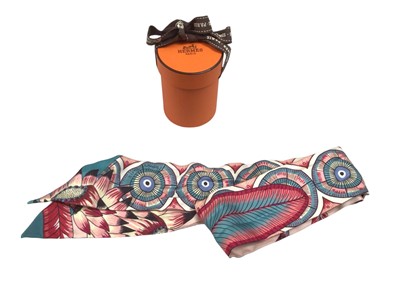 Lot 2557 - Hermès Twilly scarves Savana Dance in original box
