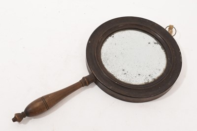 Lot 799 - Regency hand mirror, double sided with original plates of different magnification strengths