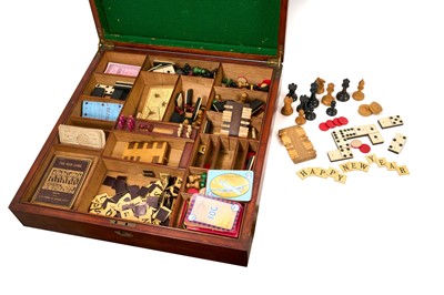 Lot 824 - Victorian mahogany cased games compendium