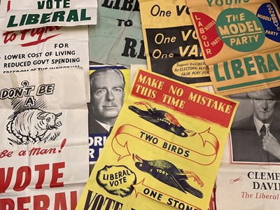 Lot 1146 - Collection of vintage campaign posters and ephemera for the Liberal Party