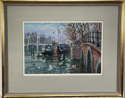 Lot 1171 - *Ian Hay (b. 1940) pastel, ‘Amstel Afternoon’, signed and dated ‘99, 22cm x 33cm, glazed frame
