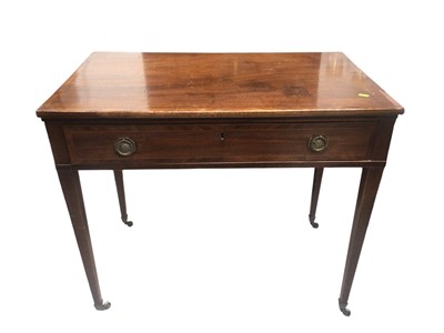 Lot 5382 - 19th century mahogany rectangular writing table, with fitted drawer