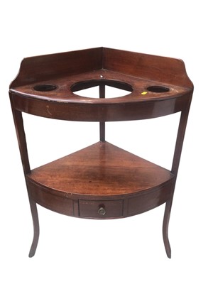 Lot 5381 - George III mahogany corner washstand