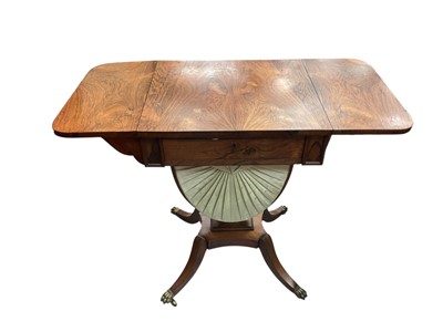 Lot 5306 - George IV rosewood drop leaf work table