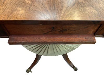 Lot 5306 - George IV rosewood drop leaf work table
