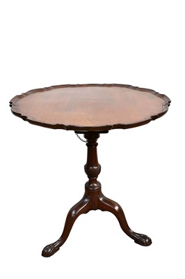Lot 1430 - George II style mahogany piecrust top occasional table