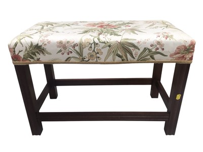 Lot 5317 - Mahogany rectangular stool, with stretchers