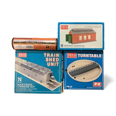 Lot 1837 - Peco N Gauge Railway Building Kits, Track, scenery & accessories, plus Graham Farish Personnel (2 boxes)