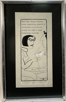 Lot 150 - Marc Boxer (Marc) (1931-1988) pen and ink, political cartoon, signed, 26.5 x 13cm, in glazed frame.