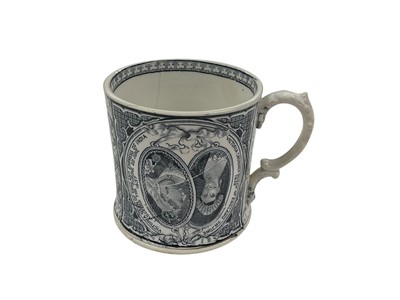 Lot 148 - Unusual Victorian 1896 Diamond Jubilee commemorative mug with misprinted upside down portrait