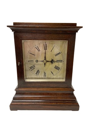 Lot 665 - Victorian oak cased bracket clock