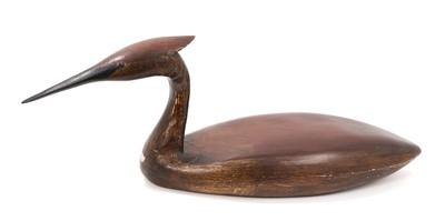 Lot 978 - *Guy Taplin (b.1939), large carved wood sculpture of a Grebe