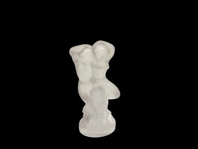Lot 2205 - Lalique “Le Faune” glass figure group