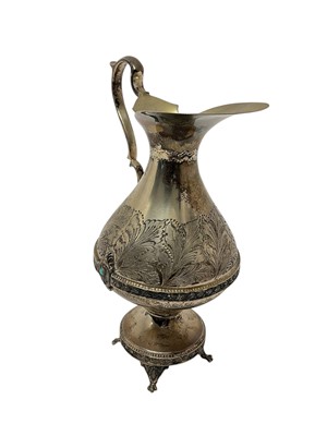 Lot 274 - Portuguese silver jug set with turquoise cabochons
