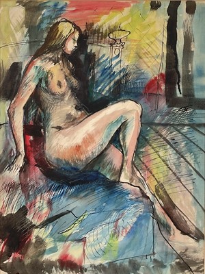 Lot 66 - *Rowland Suddaby (1912-1973) mixed media, Nude study, 54cm x 40cm, glazed frame
