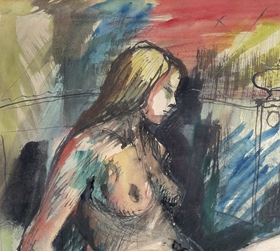 Lot 66 - *Rowland Suddaby (1912-1973) mixed media, Nude study, 54cm x 40cm, glazed frame