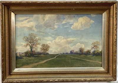 Lot 210 - English School, late 19th/early 20th century, watercolour - Path through a Rural Landscape, 28cm x 45cm, in glazed gilt frame