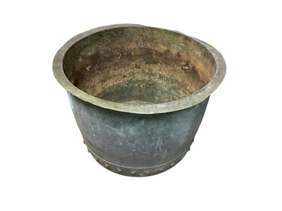 Lot 1436 - Antique rivetted copper vessel