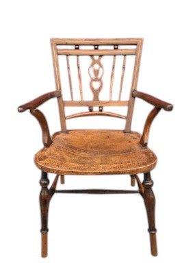 Lot 1348 - 19th century yew, fruitwood and elm Mendlesham child's chair