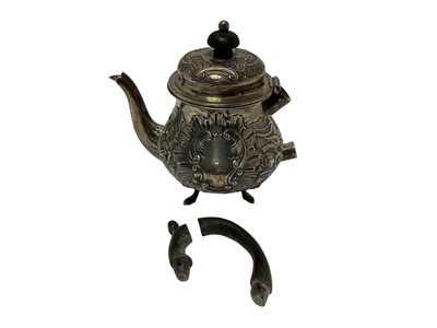 Lot 287 - Victorian silver bachelor’s teapot, lacking handle