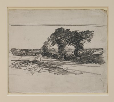 Lot 1077 - Harry Becker (1865-1928) graphite, Landscape with Hedgerow, 24 x 29cm, mounted but unframed