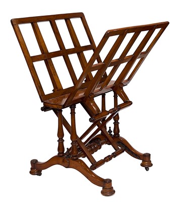 Lot 1415 - Good William IV walnut folio stand with metamorphic adjustable base